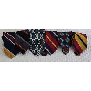 Vintage Men's Tie Lot Of 6 Capper Kenneth Gordon Countess Mara Fun Stripes More
